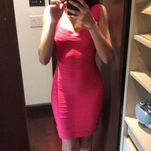 Herve Leger mini bandage dress in XXS in berry